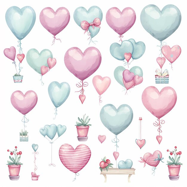 Pastel Valentine Elegance Individual Cute Decor in Colorful Hues
