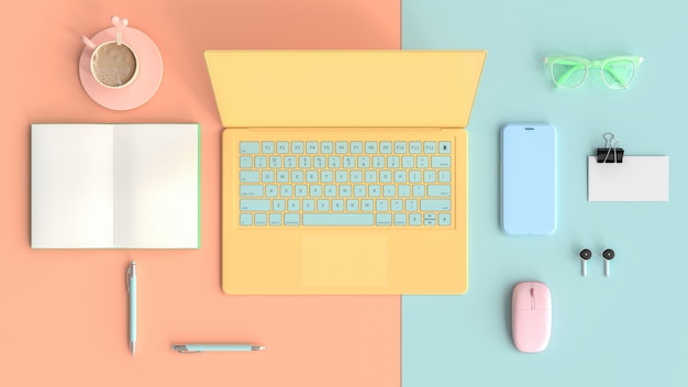 Pastel work desk table 