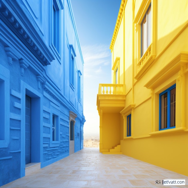 Pastel yellow vs cobalt blue high quality ultra hd 8k hdr