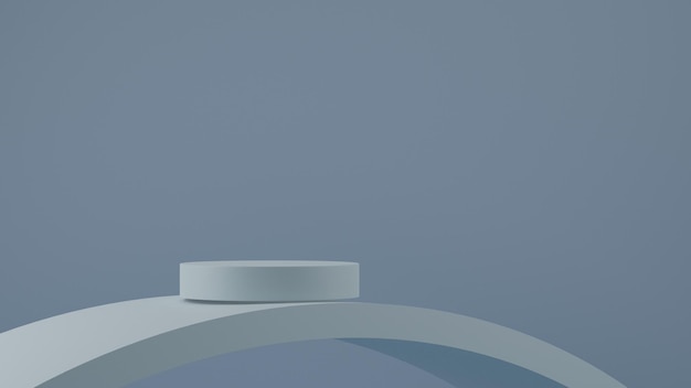 pastelblauw leeg platform voor productweergave, blanco stand showcase presentatie, 3D-rendering