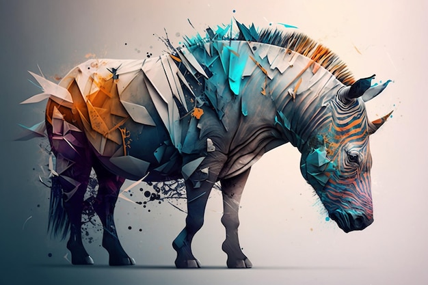 Pastelcolored abstract wallpaper featuring animals Generative AI