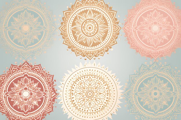 Photo pastelcolored mandala designs for wallpaper