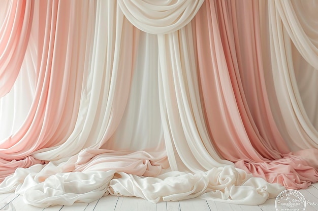 Photo pasteltoned draped fabric backdrop for events