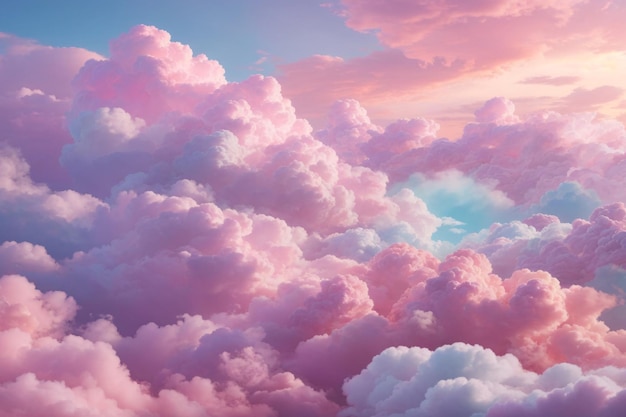 Pastelwolkenachtergrond Pastelwolkachtergrond Dromerige wolkenachtergrond Pastelhemelachtergrond AI Generatief