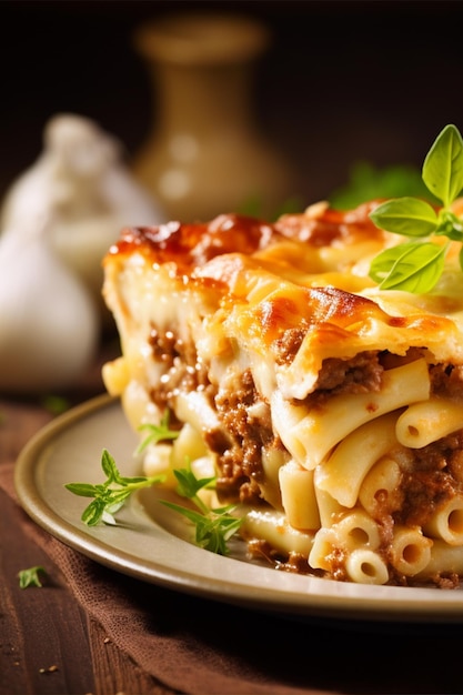 Photo pastitsio close up