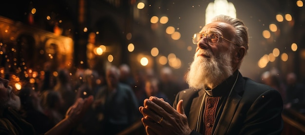 pastor bidden in de kerk Genatieve AI