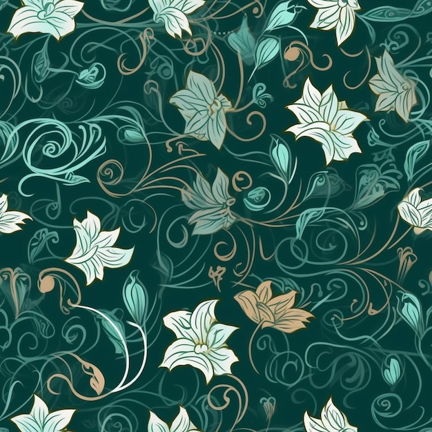 A pastoral style seamless flower pattern background