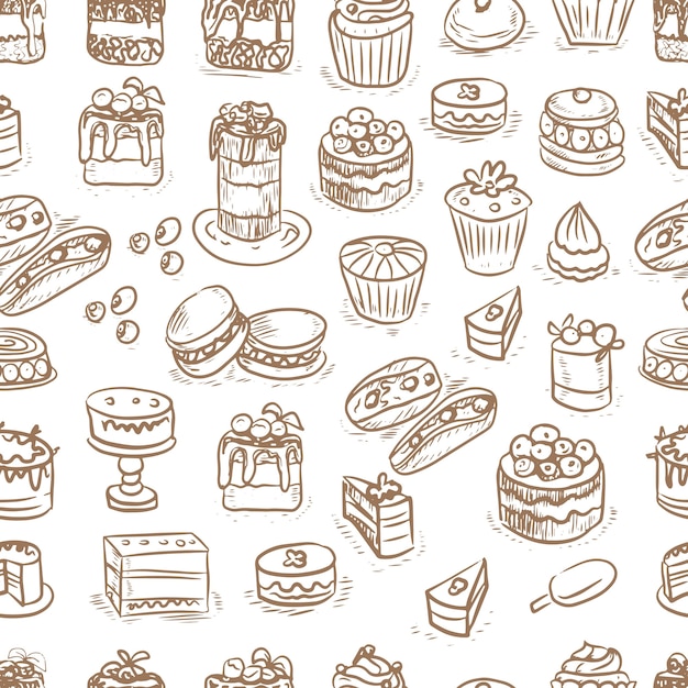 Photo pastries  cakes cupcakes  graphics  engraving sketch hand drawn picture sweet food menu cooking doug...