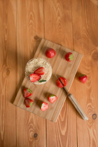 Pastries decorated with strawberries