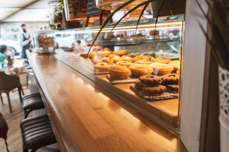 Photo pastries in an italian bakery