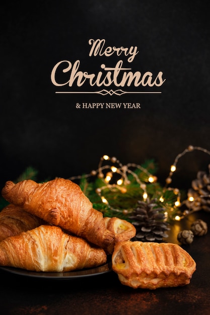 pastries on table for christmas time