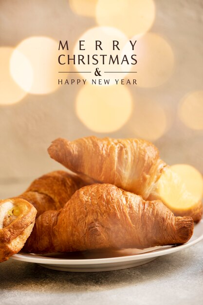 pastries on table for christmas time