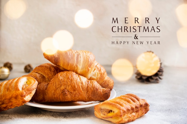 pastries on table for christmas time