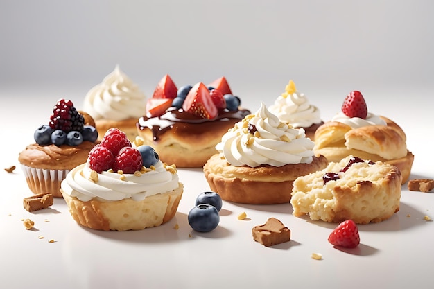 pastries white background