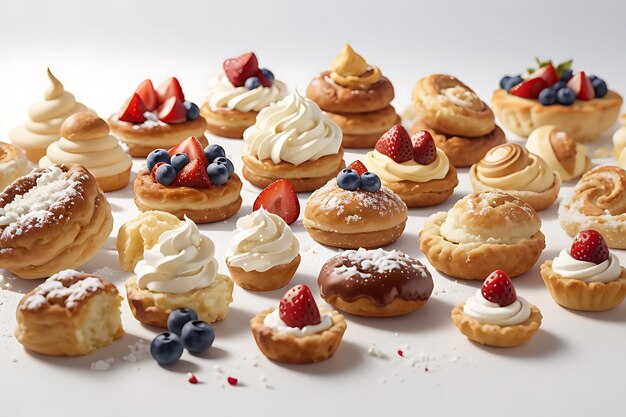 Photo pastries white background