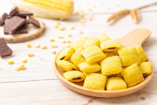 Pastries with corn and chocolate