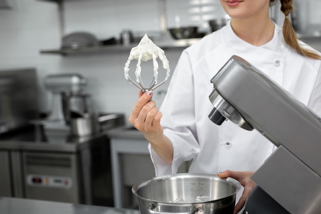 Pastry chef cooking in the kitchen