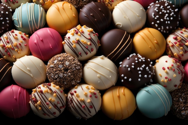 Pastry sugar balls background