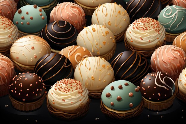 Pastry sugar balls background