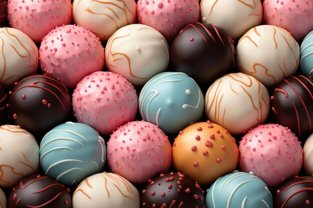 Photo pastry sugar balls background