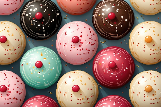Photo pastry sugar balls background