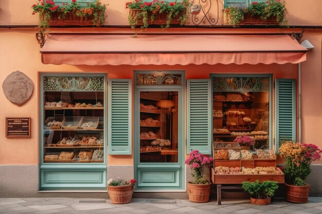 Pastryshop front view created with generative AI