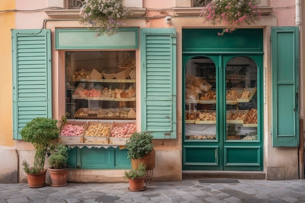 Pastryshop front view created with generative AI