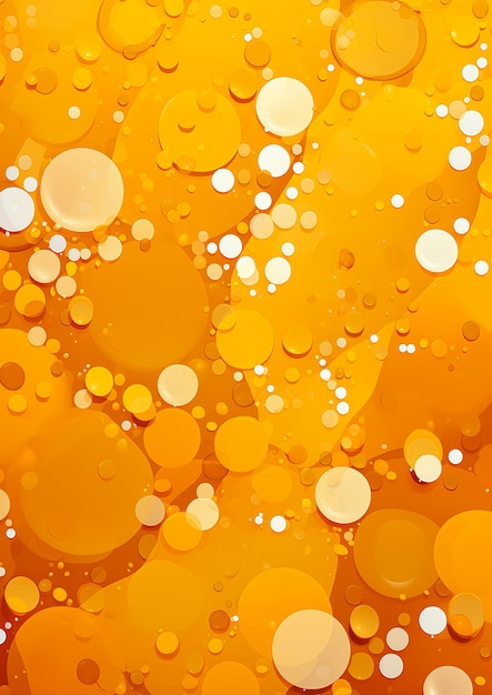 A pat closeup of yellow bubbles on a petroleum background with v