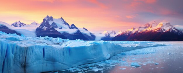パタゴニア ペリト モレノ氷河アルゼンチンのアンデス山の風景 生成 ai