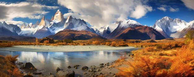 Patagonia landscape of Andes mountain in Torres del Paine Chile Generative ai