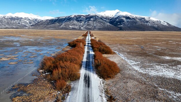 Photo patagonia road at el calafate in santa cruz argentina