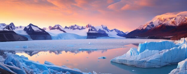 Patagonië landschap van de Andesberg in Perito Moreno Glacier Argentinië Generatieve ai