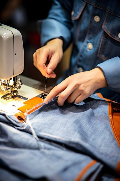 Photo patching clothes the concept of visible mending and upcycling ai generated