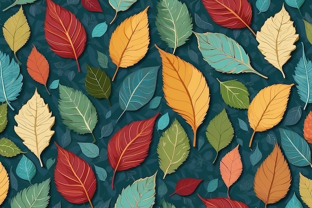 patchwork bladeren patroon op de achtergrond