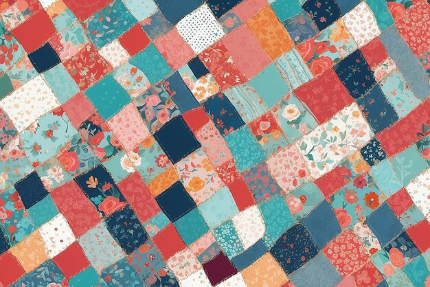 Photo patchwork quilt illustration mockup