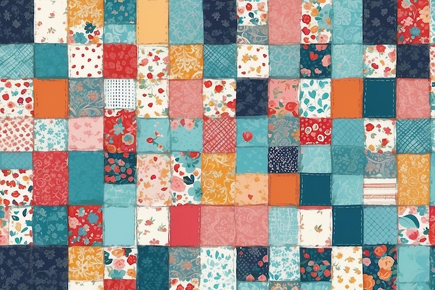 Photo patchwork quilt illustration mockup