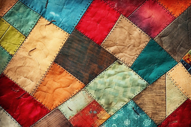 Photo patchwork quilt paper texture for homely crafts