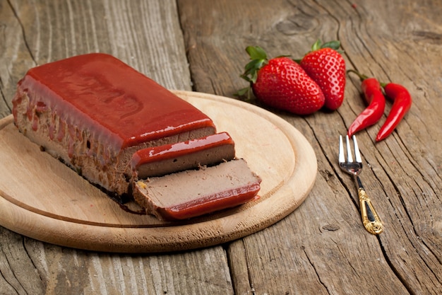 Pate with strawberry jelly