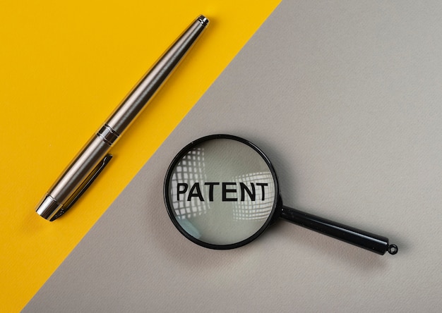 Patent woord zakelijke auteursrecht en beschermde rechten concept