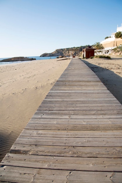 Path on Cala Tarida Beach, Ibiza, Spain