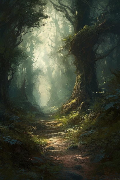 A path in the forest by the artist forest