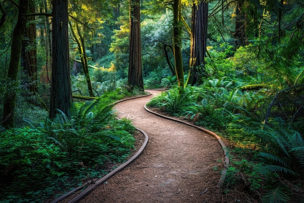 path in green woods