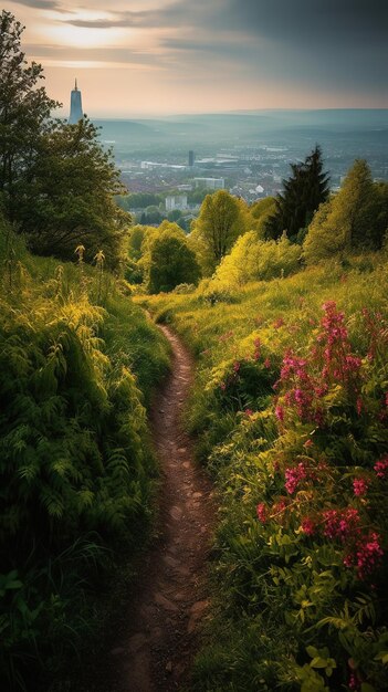 A path leading to the eiffel tower