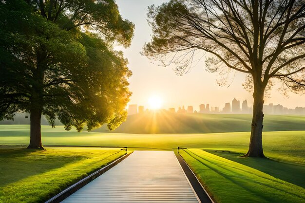 A path leading to a sunrise