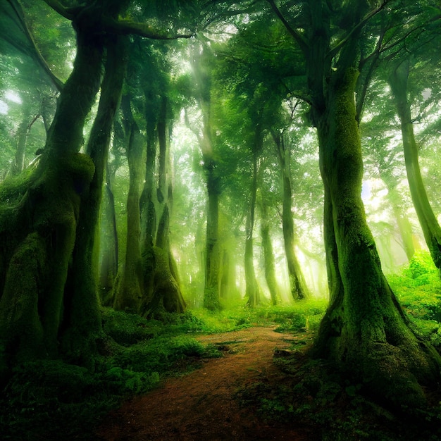 Path in a mossy forest