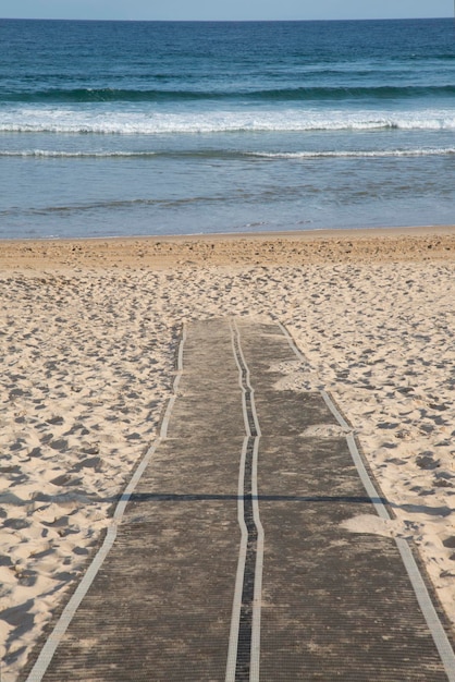 Path on Somo Beach in Santander, Cantabria, Spain