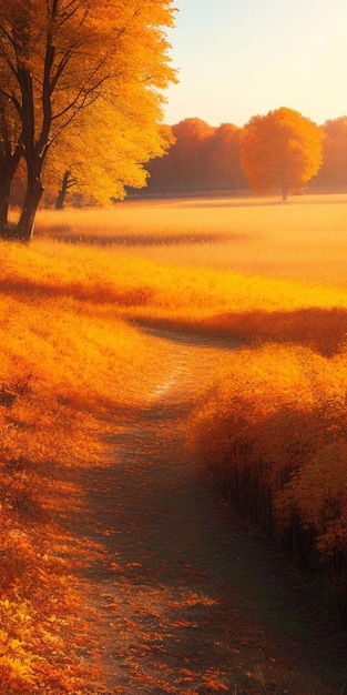 A path through the autumn forest