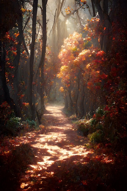 Path through an autumn forest