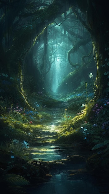 A path through the forest.