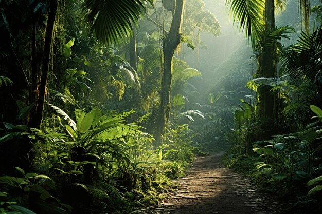 path in the tropical forest Generative Ai